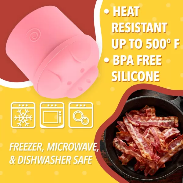 imageIMPRESA 2 Cup Extra Large Pink PigShaped Grease Container  Novelty Bacon With Strainer  Silicone Grease Jar to Dispose or Store Drippings  Kitchen Grease Container  Giftable Grease Can