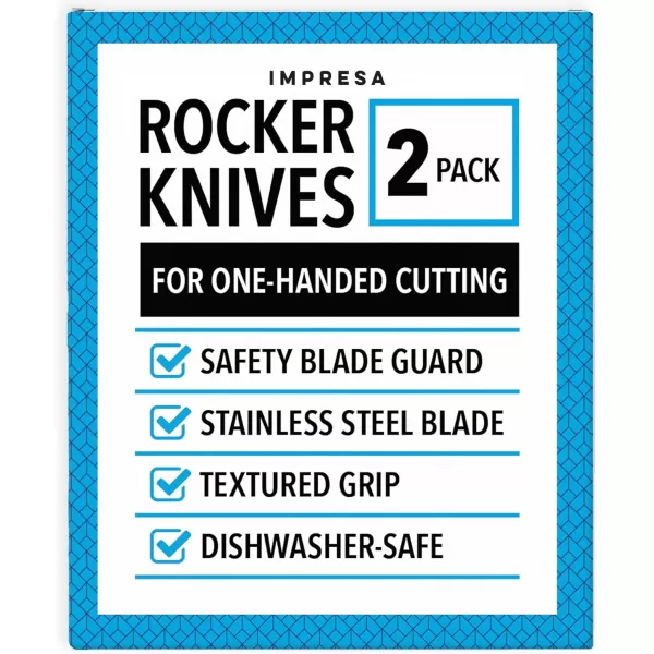 imageIMPRESA 2 Pack Rocker Knife for One Hampamped Cutting  Extra Sharp Rocker Knife for Disabled  One Hampamped Adaptive Equipment wHampample Safety Ledge  Kitchen Utensils for Hampampicapped  One Hampamped Gadgets