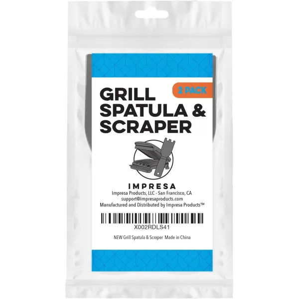 imageIMPRESA 2 Pack SpatulaScraper for George Foreman Indoor Grills  George Foreman Grill SpatulaScraper  Cleaner Tool with Ergonomic Handle  Heat Resistant Tool for Panini Grill Press