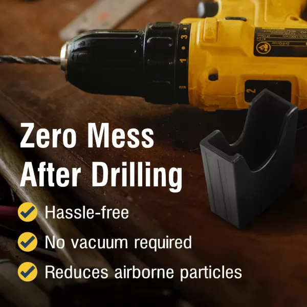 imageIMPRESA 2Pack Drill Dust Collector for Projects with Power Drills  Traps Dust ampamp Debris Caused by Cordless Drill  PocketSized Drill Bit Set Accessory  No Extractor Vacuum Necessary