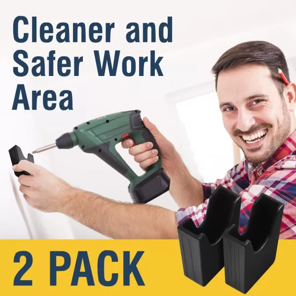 imageIMPRESA 2Pack Drill Dust Collector for Projects with Power Drills  Traps Dust ampamp Debris Caused by Cordless Drill  PocketSized Drill Bit Set Accessory  No Extractor Vacuum Necessary