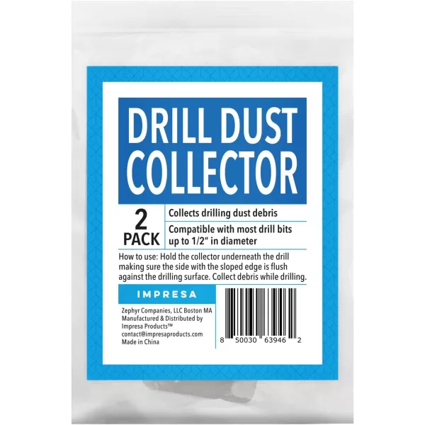 imageIMPRESA 2Pack Drill Dust Collector for Projects with Power Drills  Traps Dust ampamp Debris Caused by Cordless Drill  PocketSized Drill Bit Set Accessory  No Extractor Vacuum Necessary