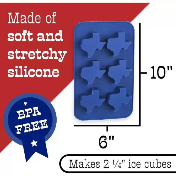 imageIMPRESA 2Pack Texas Ice Cube Tray for Proud Texans  Texas Shaped Ice Cube Tray for Parties  Silicone Mold for Cool Novelty Gifts  Texas America Ice Cube Tray for 6 Cubes  12 Cubes Total