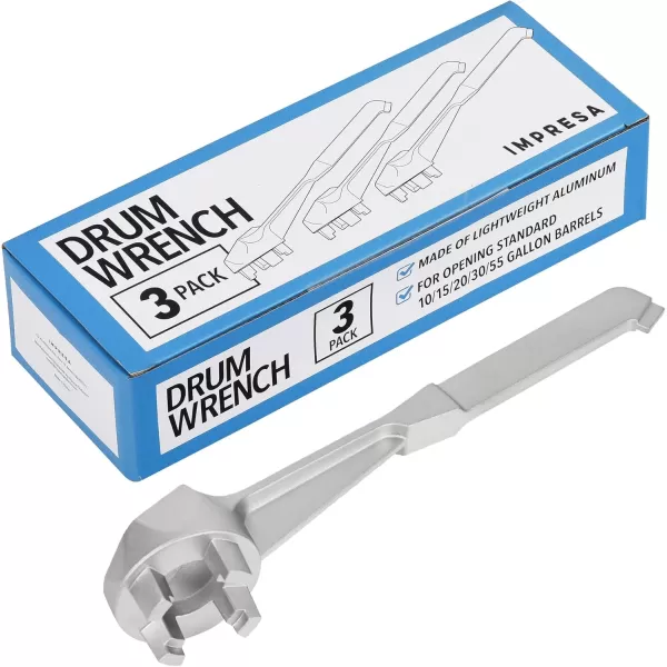 imageIMPRESA 3 Pack Aluminum Drum Wrench for Opening Barrels  Non Sparking Bung Wrench  Fit for 2quot ampamp Some 34quot Bung Caps  Sturdy Smooth ampamp Lightweight Barrel Wrench for 10 15 20 30 ampamp 55 Gallon Drums
