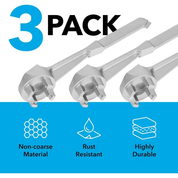 imageIMPRESA 3 Pack Aluminum Drum Wrench for Opening Barrels  Non Sparking Bung Wrench  Fit for 2quot ampamp Some 34quot Bung Caps  Sturdy Smooth ampamp Lightweight Barrel Wrench for 10 15 20 30 ampamp 55 Gallon Drums