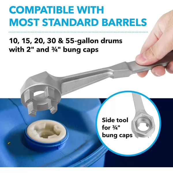 imageIMPRESA 3 Pack Aluminum Drum Wrench for Opening Barrels  Non Sparking Bung Wrench  Fit for 2quot ampamp Some 34quot Bung Caps  Sturdy Smooth ampamp Lightweight Barrel Wrench for 10 15 20 30 ampamp 55 Gallon Drums