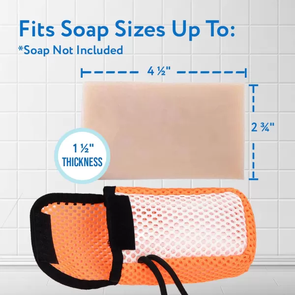 imageIMPRESA 3 Pack Exfoliating Soap Saver Pouch for Large Bar Soap fits Duke Cannon Bar Soaps Soap Scrubber Pouch Holds Up To 458 x 275 x 15 Inches Soap