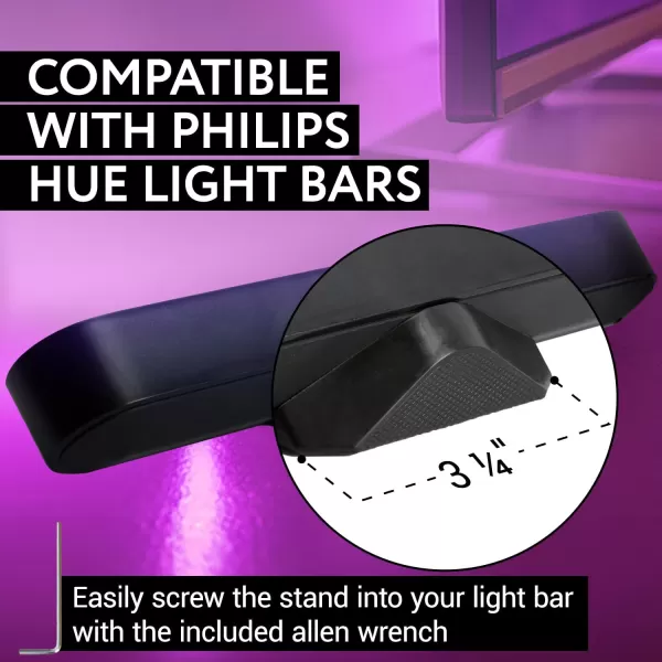 imageIMPRESA 4 Pack Ambient Lighting Angled NoSlip Feet for Philips Hue Light Bar Mood Lighting Stand for Philips Hue Play Light Bar Smart Light Stand for Philips Hue Lights  325W
