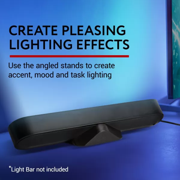 imageIMPRESA 4 Pack Ambient Lighting Angled NoSlip Feet for Philips Hue Light Bar Mood Lighting Stand for Philips Hue Play Light Bar Smart Light Stand for Philips Hue Lights  325W
