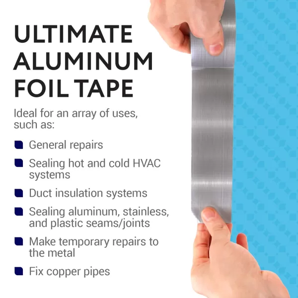 imageIMPRESA Aluminum Foil Tape  19 Inches Wide 150 Feet50 Yards  Foil Tape for Ductwork  Ideal for Sealing and Patching Hot and Cold HVAC Ducts Pipes  Silver Tape for Home and Commercial Use