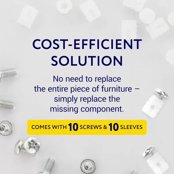 imageIMPRESA Bed Replacement Parts for IKEA Parts 102267 ampamp 105163 10 Screws ampamp 10 Sleeves for IKEA MALM Bed Parts for IKEA HEMNES for SONGESAND ampamp More Kit for IKEA Replacement Parts
