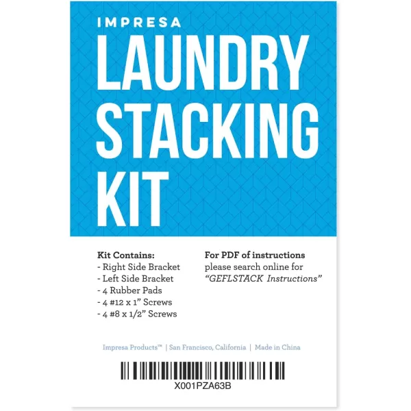 imageIMPRESA Laundry Stacking Kit for 27 Inch Front Load Washer and Dryer  GEGE Compatible  Compare to GEFLSTACK  WE25X10028 Laundry Bracket