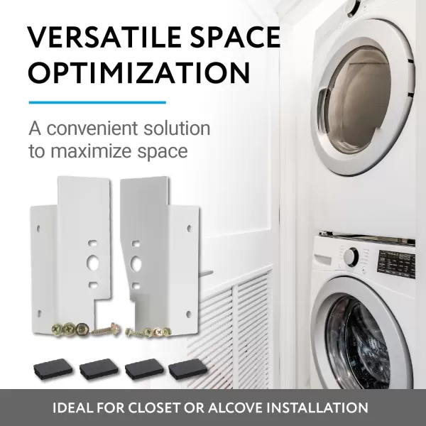 imageIMPRESA Laundry Stacking Kit for 27 Inch Front Load Washer and Dryer  GEGE Compatible  Compare to GEFLSTACK  WE25X10028 Laundry Bracket