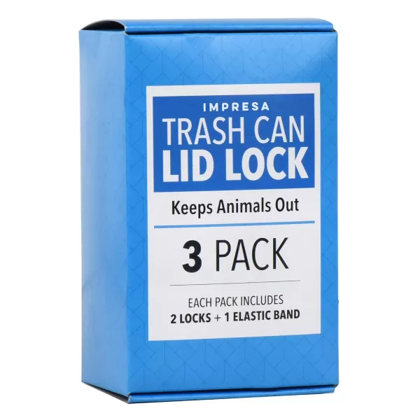 imageIMPRESA Trash Can Locks for Animals  3 Pack Keeps Outdoor Bins Secure from Wildlife ampamp Raccoon Proof