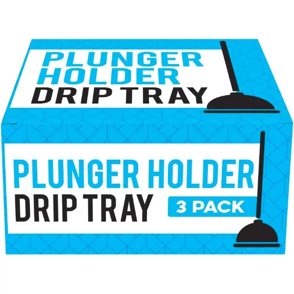 imageIMPRESA Universal Toilet Plunger Holder Drip Tray Caddy Pack of 3 Hygienically Holds All Sink ampamp Toilet Plungers Allows Water to Evaporate Easily Low Profile Design for Kitchens ampamp Bathrooms