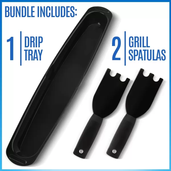 imageImpresa 2 Pack SpatulaScraper and 1 Grill Drip Tray for George Foreman Indoor Grills  Dishwasher Safe  Heat Resistant