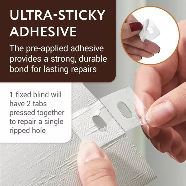 imageImpresa Clear Vertical Blind Repair Tabs  20 Clear StickOn Tabs 10 Sets with 2 Alcohol Wipes  Great for Sliding Door Window Patio Blinds  Simple Blind Fixing Solution25 Sets of 2