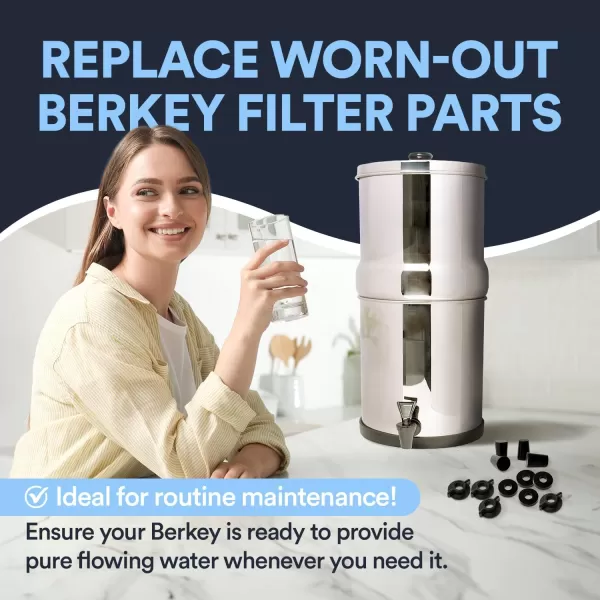 imageImpresa Replacement Kit for Berkey Water Filter System Elements  4 Wing nuts 4 Washers ampamp 4 Plugs  Impresa Pack for Berkey Water Filters  Impresa Replacement Parts for Berkey Filter System Elements