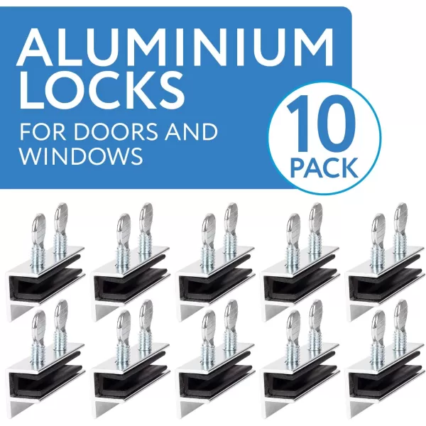 imageImpresa Sliding Door ampamp Window Locks Pack of 10  Window Locks for Sliding Windows ampamp Doors  Easy Installation Window Lock Without Tools  Fits Tracks up to 38 inch  Aluminium Window Security Locks