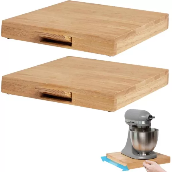 imageIMPRESA 2 Pack Countertop Appliance Slider Wooden Sliding Tray for Coffee Maker ampamp Heavy Appliances Sliding Appliance Tray for Countertop Large Rolling Appliance Tray Counter Slider for Appliances