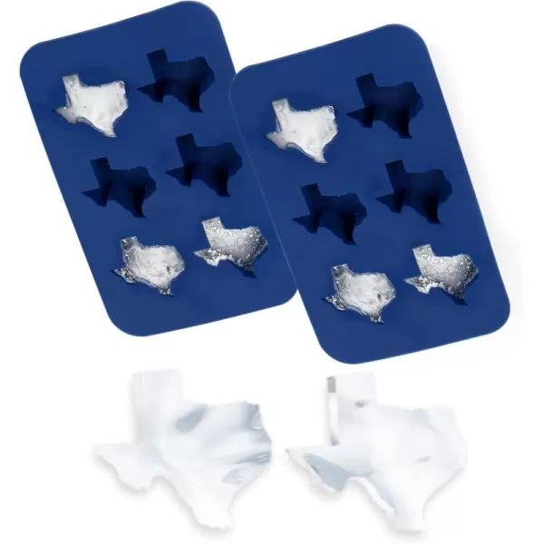 imageIMPRESA 2Pack Texas Ice Cube Tray for Proud Texans  Texas Shaped Ice Cube Tray for Parties  Silicone Mold for Cool Novelty Gifts  Texas America Ice Cube Tray for 6 Cubes  12 Cubes Total