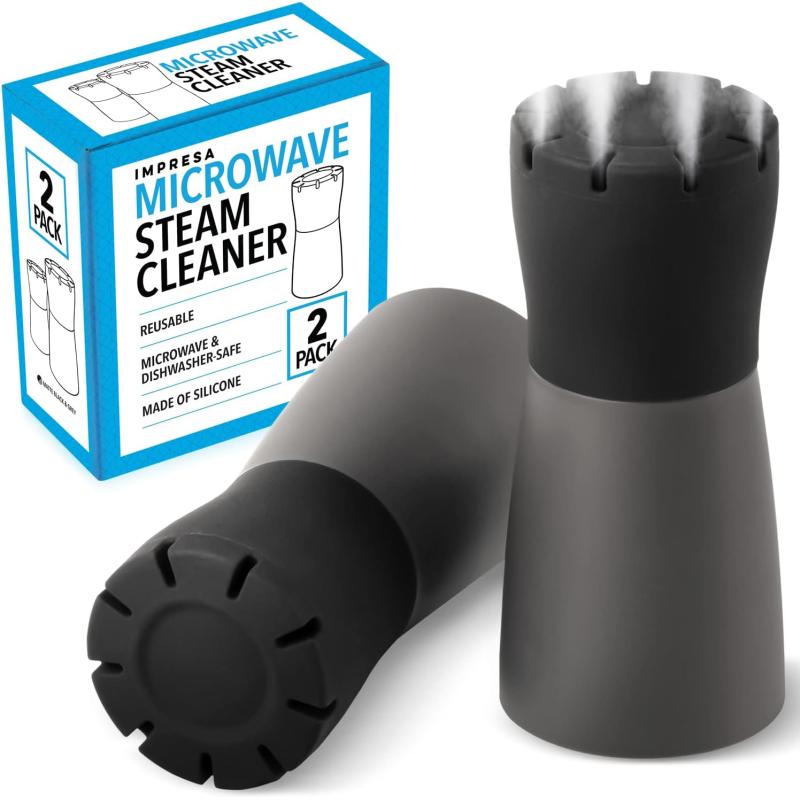 imageIMPRESA 2 Pack Microwave Steam Cleaner for Quick ampamp Effortless Cleaning  Microwave Steam Device to Make Your Microwave Spotless  Just Add Vinegar ampamp Water to Rid Your Microwave of Grime ampamp Odor