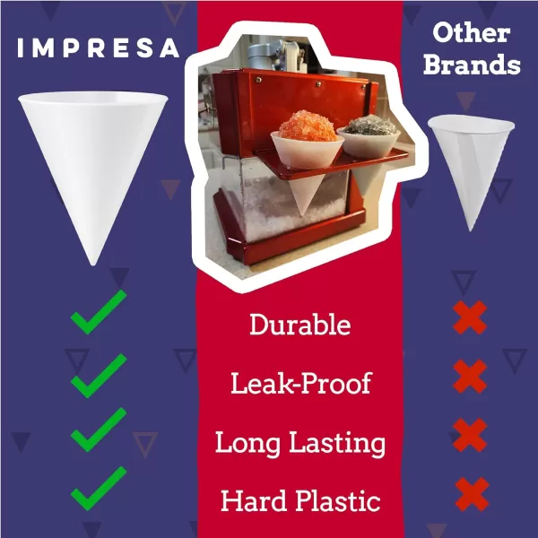 image6 Pack Plastic Reusable Snow Cone Cups for Your Snow Cone Maker  No Leak Durable Shaved Ice Cone Cups  6 oz Snow Cone Cup for Slushies Shaved Ice Syrup or Juice  Family Pack Snow Cone Cups