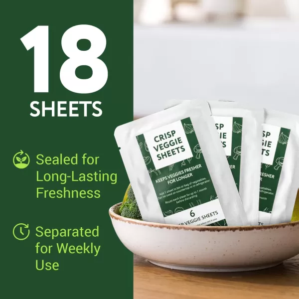 imageIMPRESA 18 Pack Food Saver Sheets for Produce  Vegetable Savers for Refrigerator ampamp Counter  Keep Vegetables Fresh Longer  Fresh Produce Saver ampamp Herb Keeper Sheets  Natural Food Storage