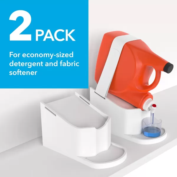 imageIMPRESA 2 Pack Laundry Detergent Holder Fits Most 12Inch Standard Shelves No Spill Detergent Holder for Laundry Room Organization