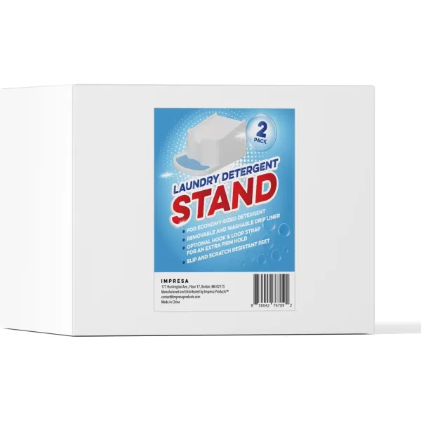 imageIMPRESA 2 Pack Laundry Detergent Holder Fits Most 12Inch Standard Shelves No Spill Detergent Holder for Laundry Room Organization