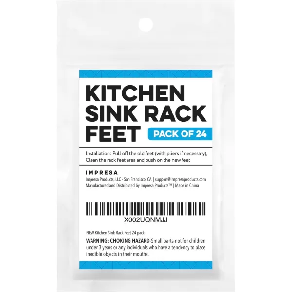 imageIMPRESA 24 Pack Kitchen Sink Rack Feet in White Replacement for Kohler Rack Feet for Part 845440 Compatible with Kohler Kitchen Sink Racks Premium Quality Durable Feet for Long Lasting Stability