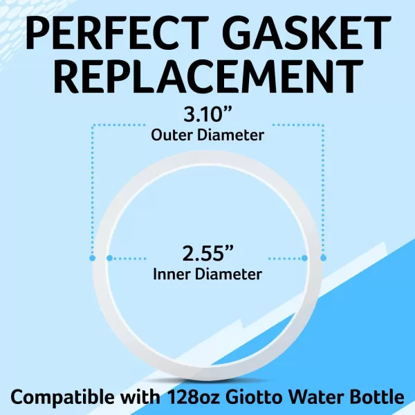 imageIMPRESA 3 Pack 128 oz Bottle Gasket For Giotto Water Bottle 1 Gallon  Tight Seal to Extend Your Water Bottles Life  Water Bottle Gasket Replacement Made with Food Grade Silicone  Gallon Jug