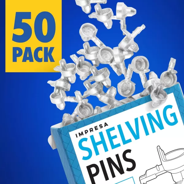 imageIMPRESA 50 Pack 3mm Metal Shelf Pegs for IKEA Billy Shelf Pins Part 131372  Replacement Cabinet Shelf Pegs for Multiple Furniture Models  HeavyDuty Shelf Support Pegs  Clips