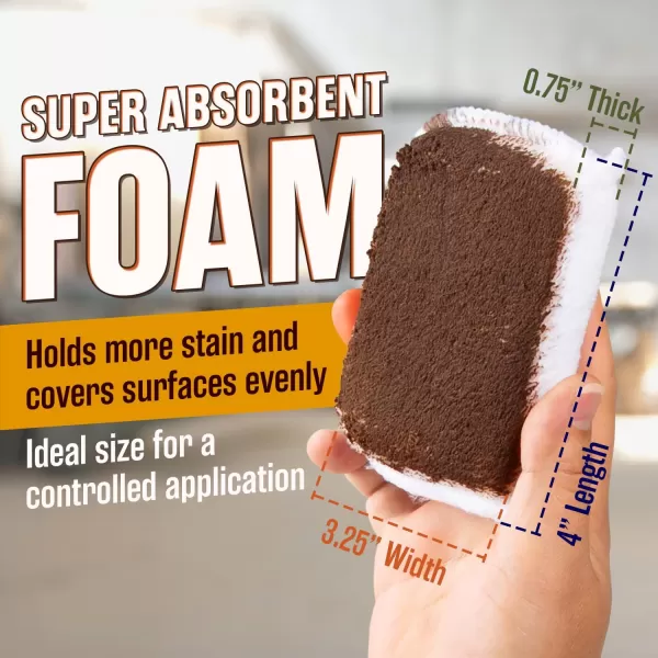 imageIMPRESA 6 Pack Wood Stain Applicator Pads  LintFree Microfiber Applicator Staining Pads  Polishing Cleaning ampamp Floor Wax Applicator Pad  4quot x 325quot x 75quot Reusable Applicator  Stain Pads Set