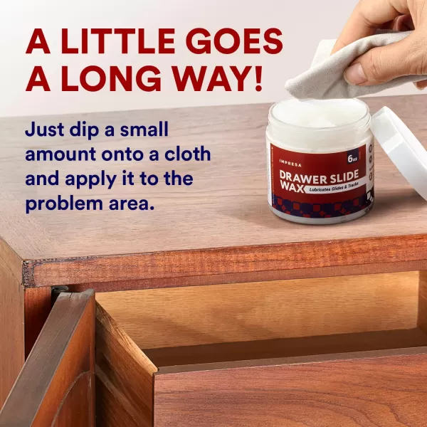 imageIMPRESA 6oz Jar Drawer Wax Sliding Wood Lubricant to Reduce Unwanted FrictionDrawer ampamp Door Hinge Lubricant for Furniture RestorationLongLasting Wood Wax for Drawers  MetalWood Drawer Slide Wax