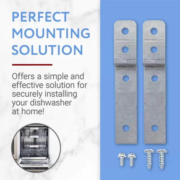 imageIMPRESA Dishwasher Side Mount Bracket Kit  Compare to DWBRACKIT1  Electrolux and Frigid Air Compatible  2 Brackets and 4 Screws Included  By Impresa Products