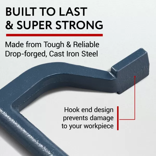 imageImpresa 3Pack Hold Fast Bench Dog Hole 8 Inch Wood Clamps Sturdy Steel Clamps for Woodworking Tools with 35 Reach Woodworking Clamps for  Bench Dog Holes Bench Clamp Heavy Duty Design
