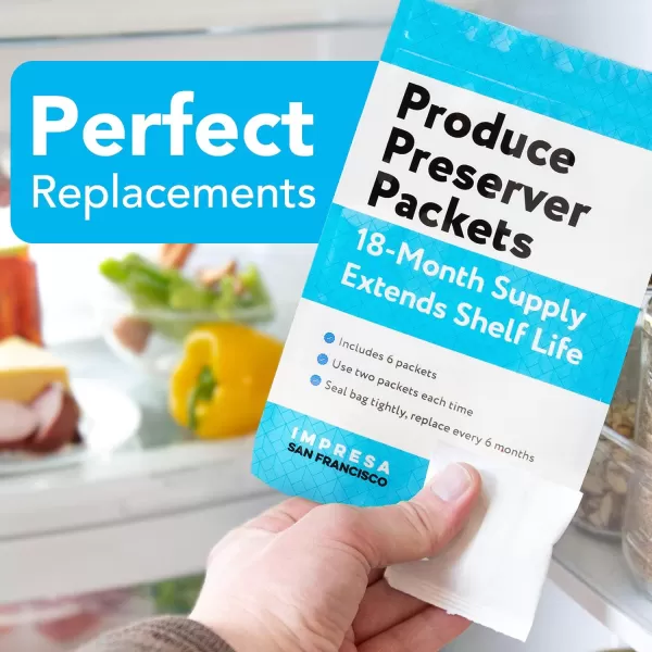 imageImpresa 6Pack of FreshFlow Equivalent to P1KC6R1  W10346771A Compatible Replacement Produce Preserver Packets