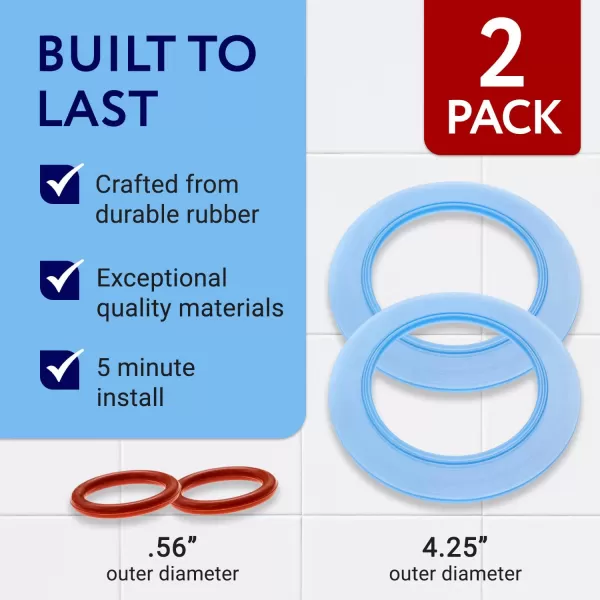 imageImpresa Canister Flush Valve Seal Equivalent to American Standard Toilet Parts 73011110070A  7301111 0070A  Replacement Rubber Seal for Toilet 2Pack Blue