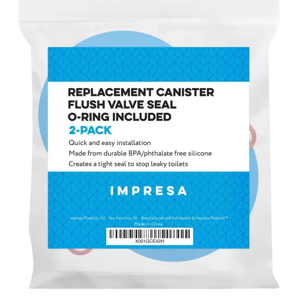 imageImpresa Canister Flush Valve Seal Equivalent to American Standard Toilet Parts 73011110070A  7301111 0070A  Replacement Rubber Seal for Toilet 2Pack Blue