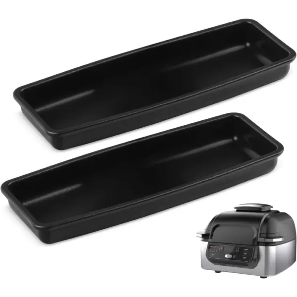 imageIMPRESA 2 Pack Veggie Trays for Ninja Foodi AG400 and AG300 Series Grills  NonStick Grill Tray to Cook Veggies Eggs and More  Veggie Tray Accessory for Your Indoor Grill and Air Fryer