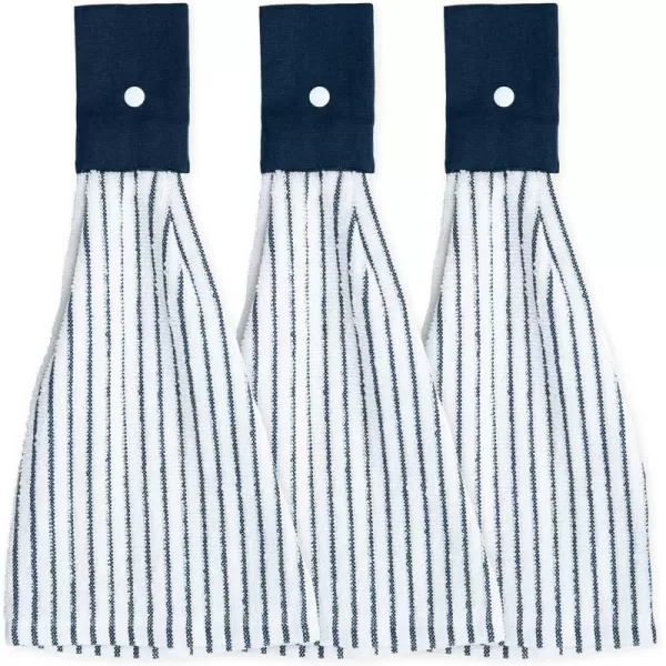 imageIMPRESA 3 Pack Kitchen Towels with Hanging Loop for Convenient Access Extra Absorbent  Snap Button Kitchen Towel Hangs Anywhere  Versatile Hand Towels with Hanging LoopsCotton Hanging Dish Towels