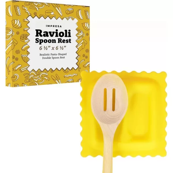 imageIMPRESA Large Ravioli Spoon RestCountertop Kitchen Utensil Holder PastaShaped Spoon Rest Novelty Gift for up to 2 Cooking Spoons  EyeCatching Kitchen ToolsCooking Gadgets to Impress Family65quot