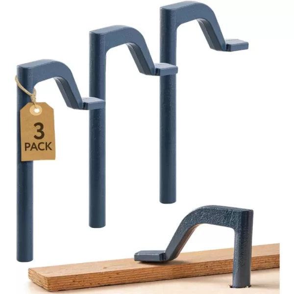 imageImpresa 3Pack Hold Fast Bench Dog Hole 8 Inch Wood Clamps Sturdy Steel Clamps for Woodworking Tools with 35 Reach Woodworking Clamps for  Bench Dog Holes Bench Clamp Heavy Duty Design