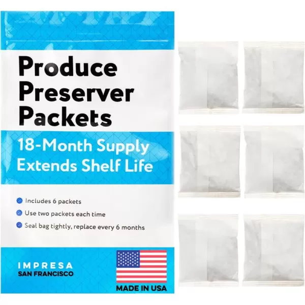 imageImpresa 6Pack of FreshFlow Equivalent to P1KC6R1  W10346771A Compatible Replacement Produce Preserver Packets