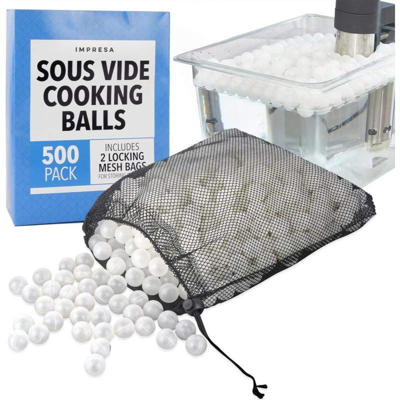 imageIMPRESA 500 Count Sous Vide Balls for Anova Sous Vide Container for Inkbird Sous Vide Container ampamp Other Models  Sous Vide Container Balls to Reduce Heat Loss ampamp Evaporation  Accessories