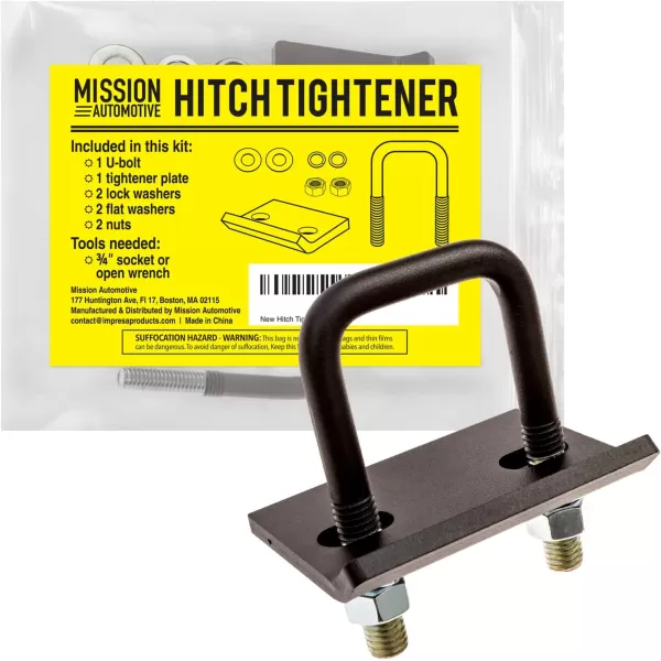 imageMission Automotive  Heavy Duty Trailer Hitch Stabilizer  Anti Rattle Clamp for 125 to 2 Inch Hitches  EasyInstall NoRust Tightener for Towing and Trailers