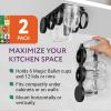 imageIMPRESA 2 Pack Kitchen Storage Cup Holder for Magic Bullet Blender Cups Lids ampamp Rims  Hanging Shelf Organizer with Hooks  Hanging Cup Holder Kitchen Organization Storage Rack  Fits 6 Cups Total