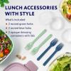 imageIMPRESA 6 Piece Lunch Box Accessories Set Compatible With Bentgo All in One Salad Container  4 Salad Box Forks ampamp 2 Small Dressing Containers  Reusable Dressing Containers with Lids