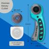 image45mm Rotary Cutter Tool 5 Extra Blades Included  Soft Handle Stainless Steel  For Quilting ampamp Cutting Fabric Paper Leather and More